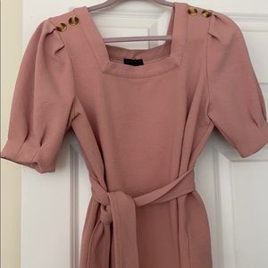 Anthropologie pink square neck top